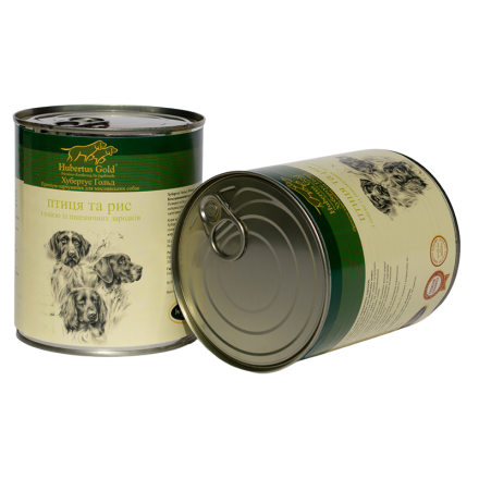 Hubertus Gold Консервы для собак Птица с рисом 800г