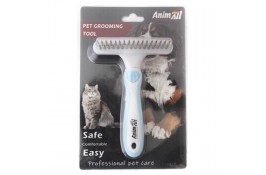 AnimAll Groom дворядний гребінець-граблі для тварин (блакитний)