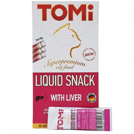 TOMI LIQUID SNACK LIVER & BIOTIN жидкое лакомство для кошек с печенью и биотином 100 г