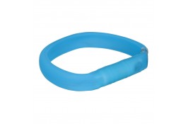 Trixie USB Flash ошейник для собак силиконовый светящийся (синий) M-L 50cм/18 мм