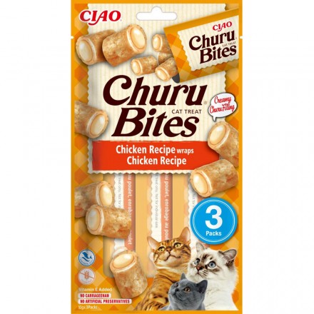 INABA Churu Bites лакомство для кошек подушечки с курицей 3 шт*10 г