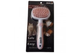 AnimAll Groom силиконовая расческа для животных (розовая)