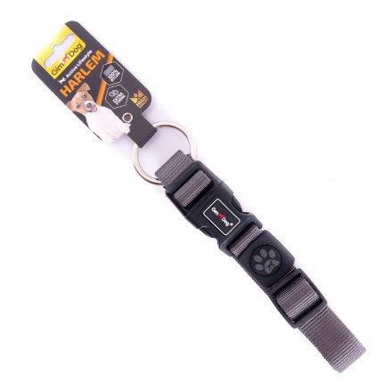 GimDog Harlem ошейник из нейлона для собак крупных и гигантских пород (серый) L-XL
