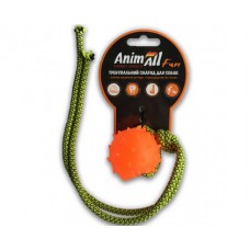 AnimAll Fun іграшка для собак "Куля з канатом" (помаранчева) 4 см​