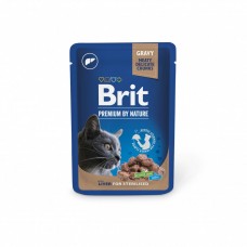 Brit Premium Cat Pouch вологий корм для стерилізованих котів з печінкою 100г*24шт