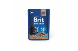 Brit Premium Cat Pouch вологий корм для стерилізованих котів з печінкою 100г*24шт