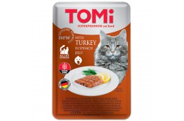 TOMI TURKEY IN SPINACH JELLY влажный корм для кошек с индейкой в шпинатном желе 100г*20шт