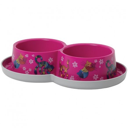 Moderna Double Trendy Dinner Friends Forever двойная миска для котов (розовая) 2х350 мл