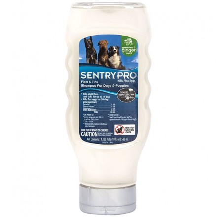 Sentry PRO Green Tea & Ginger шампунь от блох и клещей с ароматом имбиря 532 мл