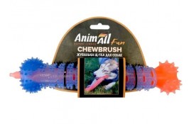 AnimAll Fun іграшка для собак жувальна "Щітка-кістка" (помаранчево-синя) 24 см​