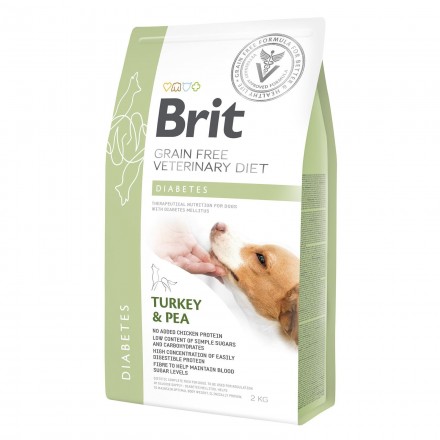 Brit GF VetDiets Dog Diabetes сухой корм для собак c сахарным диабетом индейкой и горохом 2 kg