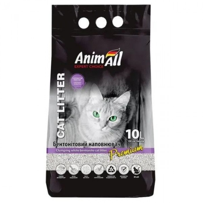 AnimAll Premium Lavender бентонітовий наповнювач для котів з ароматом лаванди 10 л