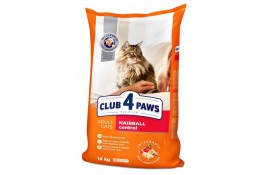 Club 4 Paws Premium Hairball Control сухой корм для выведения шерсти у котов с курицей 14 кг