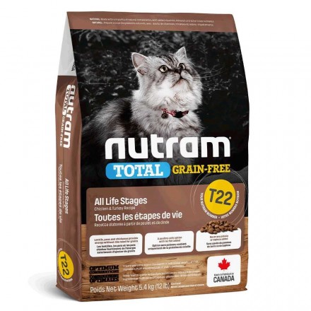 NUTRAM T22 TOTAL GF сухой корм для котов с курицей и индейкой 5,4 кг