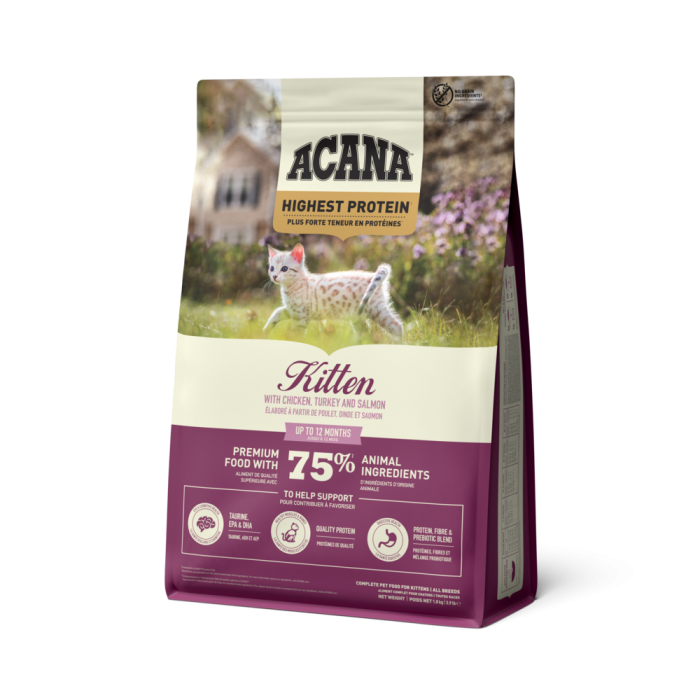 Acana Highest Protein Kitten сухий корм для кошенят з куркою, індичкою та лососем 1,8 кг