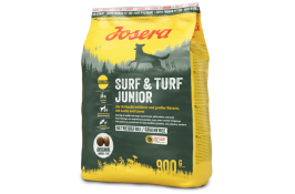 Josera Surf & Turf Junior сухий корм для цуценят середніх та великих порід з лососем та ягням 0,9 кг