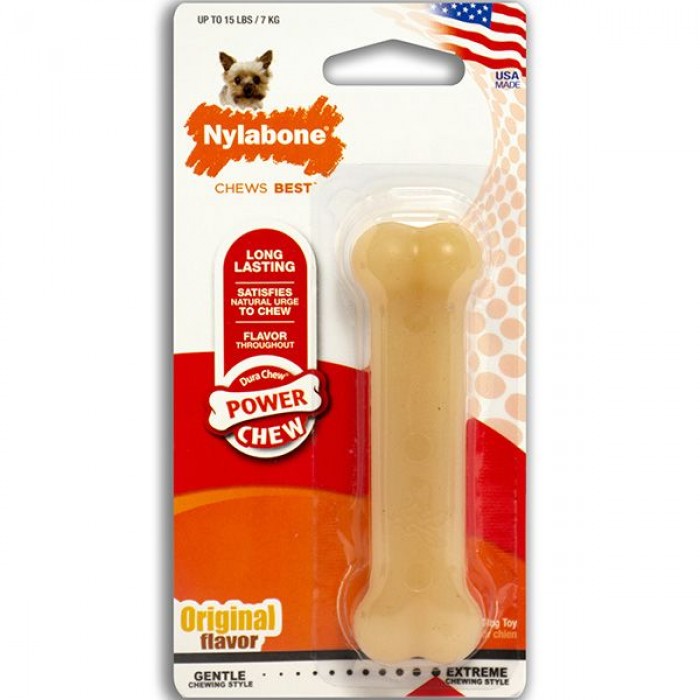Nylabone Dura Chew Petite игрушка кость для собак мини пород с мясным ароматом 9,5см