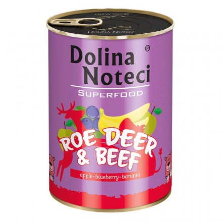 Dolina Noteci Superfood влажный корм для cобак с косулей и говядиной 400 г