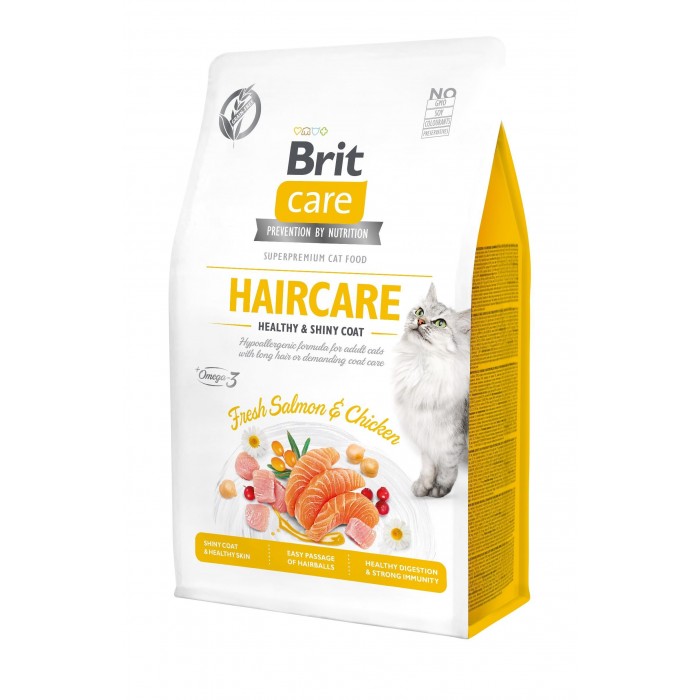 Brit Care Cat GF Haircare Healthy and Shiny Coat, (здоровья кожи и шерсти)