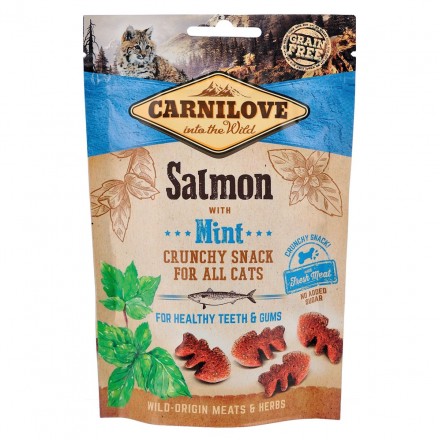 Ласощі Carnilove Cat Crunchy Snack з лососем і м’ятою для котів 50g