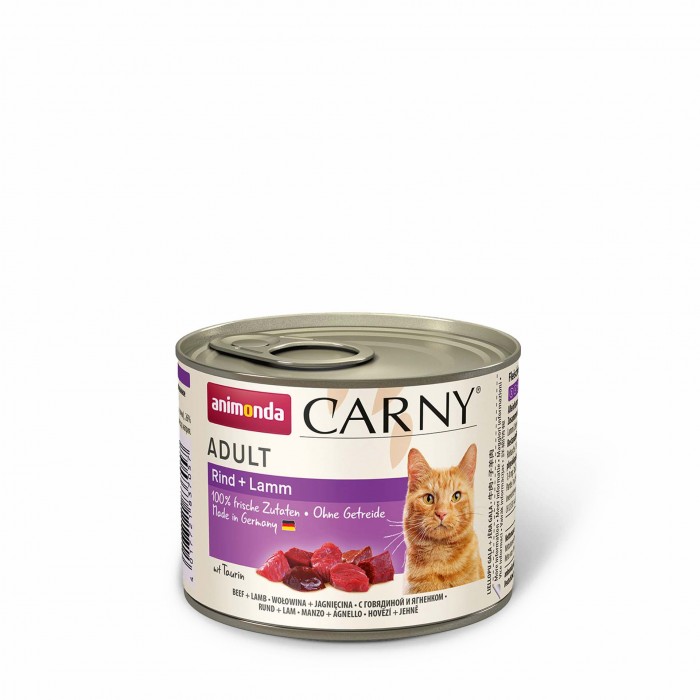 Animonda Carny Adult Beef + Lamb влажный корм с говядиной и ягненком для кошек 200 г