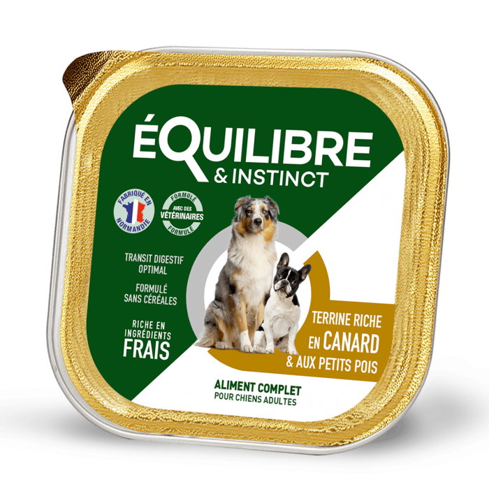 Equilibre & Instinct паштет для дорослих собак з качкою і зеленим горошком 300г*9шт