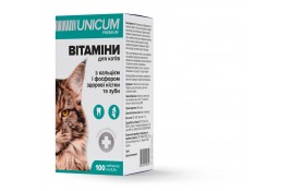 Unicum PREMIUM витамины для кошек зубы и кости 50г. 100табл.