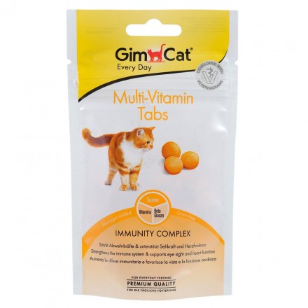 GimCat Multi-Vitamin Tabs - витаминизированные лакомства для кошек, 40 г