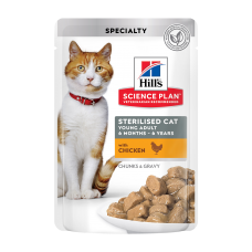 Hill's Science Plan Young Adult Sterilised влажный корм для стерилизованных кошек с курицей 85 г*12 шт