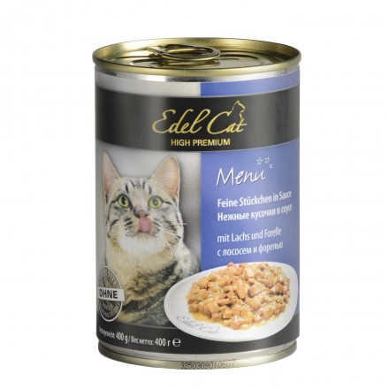 Edel Cat Шматочки з лососем і фореллю в соусі для котів 400g