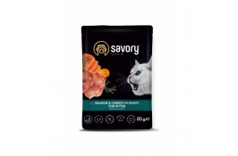 Savory Kitten Pouch with Salmon & Carrot in Gravy вологий корм для кошенят з лососем та морквою 85 г