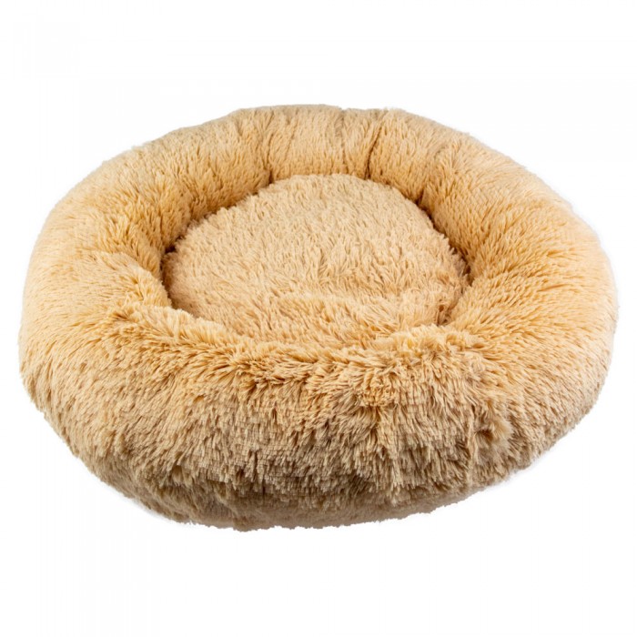 Пухнастики Пончик лежак для кошек и собак малых пород (бежевый) 55х55 см