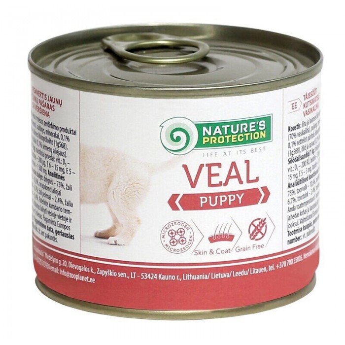 Nature's Protection Puppy Veal влажный корм для щенков с телятиной 200 г*6шт.