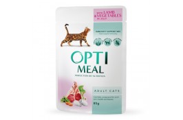 Optimeal Adult Cats влажный корм для котов с ягненком и овощами в желе 85 г