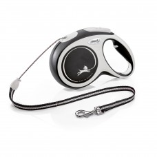 Flexi New Comfort поводок-рулетка (трос) для собак средних пород черного цвета размер M: 8м/20кг