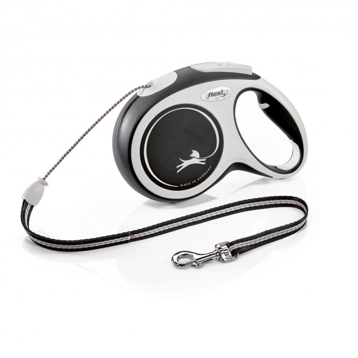 Flexi New Comfort поводок-рулетка (трос) для собак средних пород черного цвета размер M: 8м/20кг