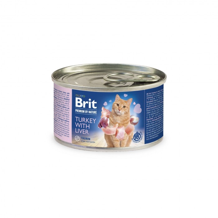Brit Premium by Nature Cat индейка с печенью 200g