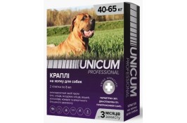 Unicum PRO капли от блох, вшей, власоедов, комаров, москитов, иксодовых клещей для собак 40-65 кг.