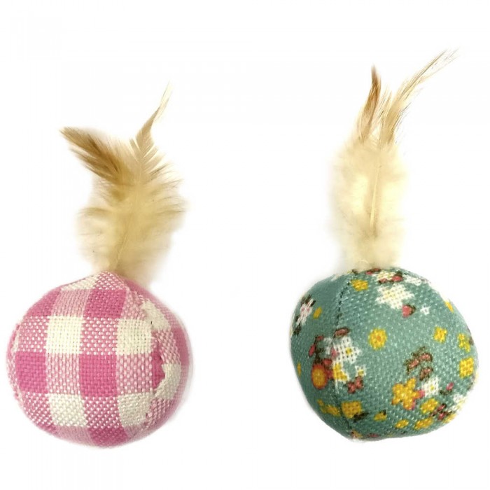 Croci игрушка для котов "Мяч с пером и кошачьей мятой" (в ассортименте)