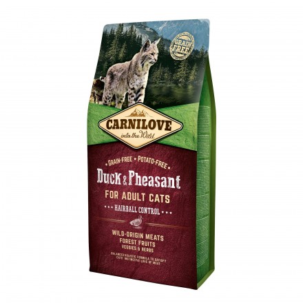 Carnilove Cat Hairball Controll з качкою і фазаном для виведення шерсті 6 kg