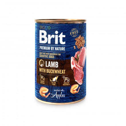 Brit Premium by Nature з ягням і гречкою для собак 400 г 