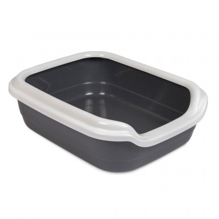 Comfort L туалет для кошек с бортиком серый 49х39х15 см