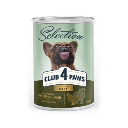 Club 4 Paws Premium Selection паштет для собак малых пород с курицей и ягненком 400 г