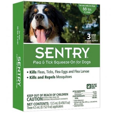 Sentry капли от блох, клещей и комаров для собак свыше 30 кг (4,5 мл)