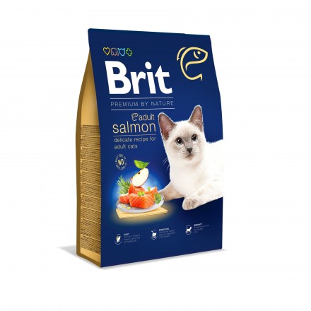 Brit Premium by Nature Cat Adult Salmon 8 кг (для взрослых котов с лососем)