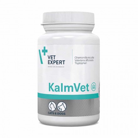 Vet Expert KalmVet пищевая добавка для собак и кошек для уменьшения симптомов стресса 60 капс.