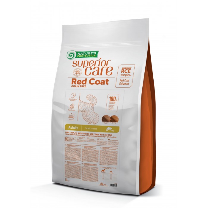 Nature's Protection Superior Care Red Coat Grain Free Adult Small Breeds with Salmon з рудим забарвленням 10 кг
