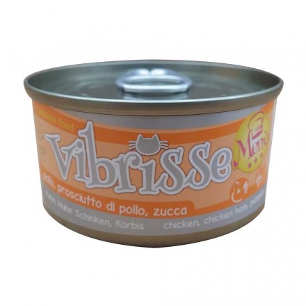 VIBRISSE MENU вологий корм з куркою та шинкою в гарбузовому соусі 70 г