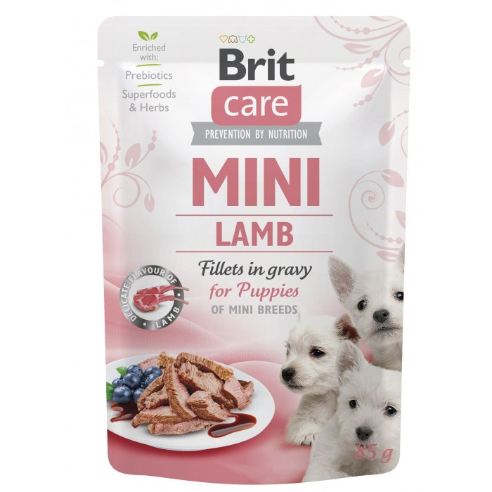 Brit Care Mini pouch  для цуценят філе в соусі ягня 85g 