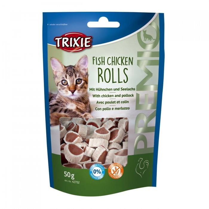 Trixie PREMIO Rolls лакомство для котов с курицей и сайдой 50гр